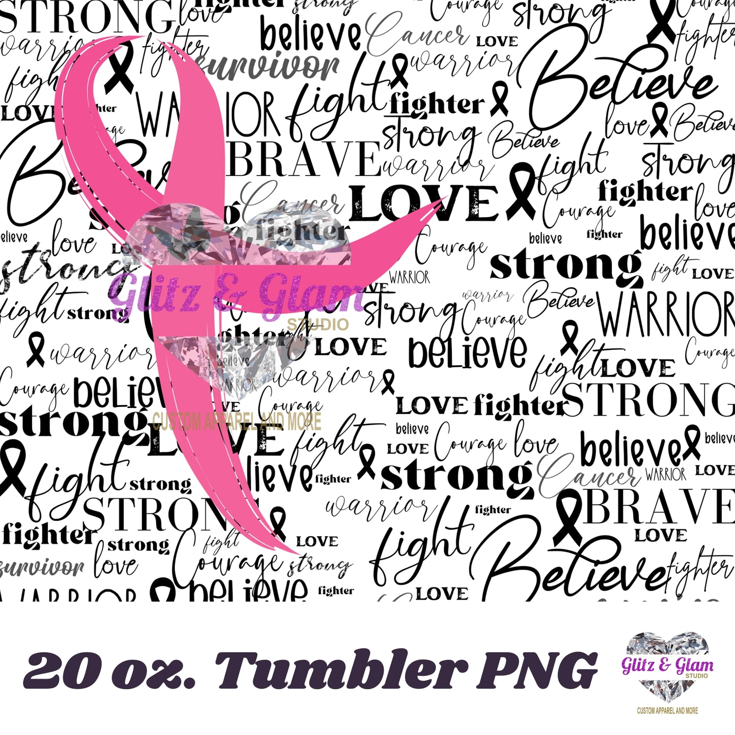 Breast Cancer Tumbler PNG Download